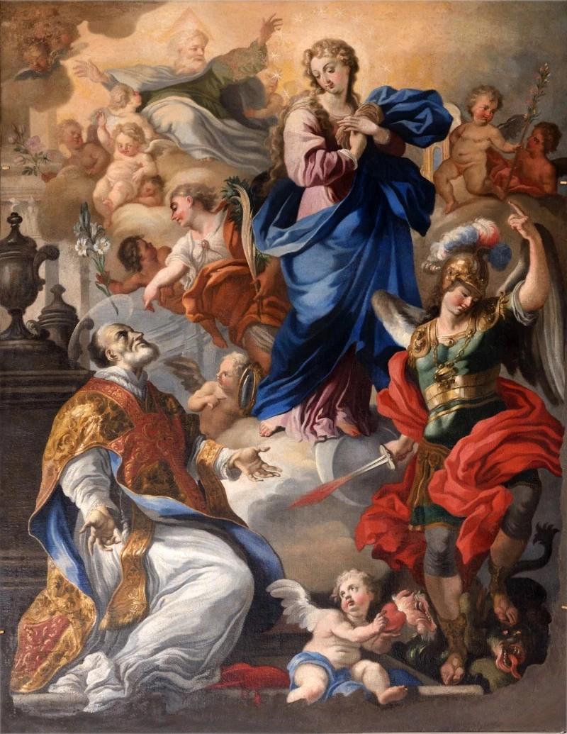 Immacolata tra santi Filippo Neri e Michele